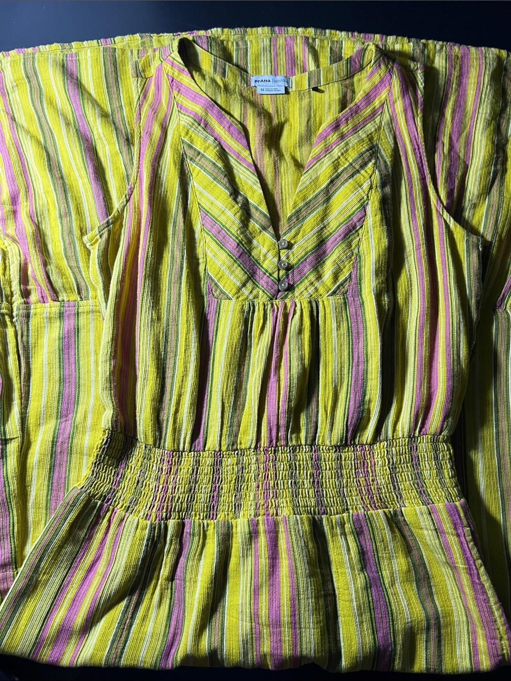 Prana Yellow, Pink & Green Striped Kids One-Piece